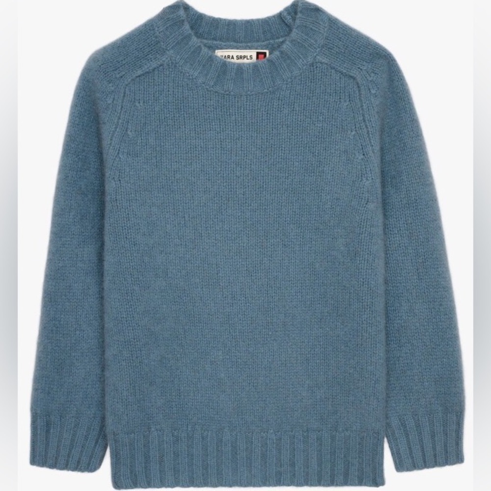 NWT ZARA CASHMERE SRPLS GREY SWEATER 8-9 years.